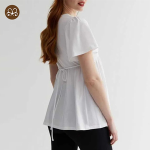 Vente chaude femmes é<span class=keywords><strong>t</strong></span>é vêtements de maternité Logo personnalisé solide <span class=keywords><strong>enceinte</strong></span> jupe <span class=keywords><strong>t</strong></span>-<span class=keywords><strong>shirt</strong></span> - Product Image 2