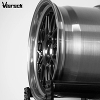 Ruedas Forjadas de 2 Piezas Viorock Chrome Concave Monoblack 5x114.3 5x130 5x120 para Autos de Lujo, Compatibles con BMW, AUDI, Tesla FK8 FL5