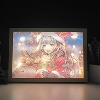 2024 Usb noël avatar anime fille lumière trois couleurs peinture petites veilleuses LED lumière et ombre peinture
