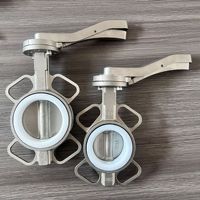 Válvula de Mariposa Manual de Hierro Dúctil QT450-10 DN100 2"-12" con Asiento EPDM de 51mm, Tipo Wafer, con Abrazaderas Tri-Clamp, Sanitaria Industrial, OEM, CE, Alta Calidad