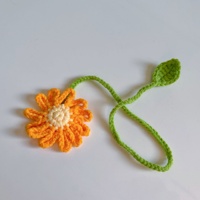 Pita Bunga Rajut Tangan untuk Kemasan Hadiah, Tali Dekoratif Rajut dengan Hiasan Bunga Amigurumi Berdaun untuk Scrapbooking