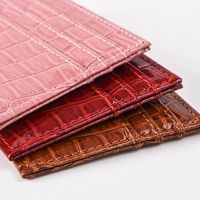 Dompet Kartu Kredit Mini Motif Kulit Buaya Klasik Persegi dari Bahan Kulit PU, Pasokan Pabrik