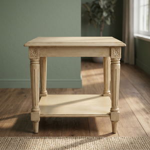 Mesa de Centro Tradicional de Madera Maciza con Estante de Almacenamiento, Estilo Antiguo, Muebles para Sala de Estar - Product Image 3