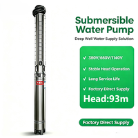 Pompe submersible multi-étages en acier inoxydable IP68 pour puits, entièrement immergée, haute pression, pour l'assainissement domestique et l'horticulture