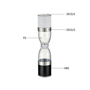 Molinillo de Pimienta Premium Hourglass 2 en 1, Manual, Multifunción, Cilindro Negro y Blanco, Tapa Metálica, Utensilio de Cocina MG728F - Product Image 1