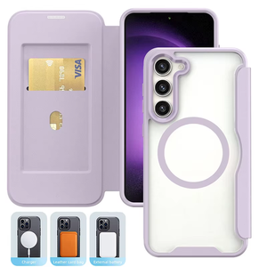 Per Samsung Galaxy S24Ultra <span class=keywords><strong>S23</strong></span> PLUS custodia in pelle PC attrazione magnetica inserzione con copertina completa custodia anti-caduta del telefono - Product Image 1