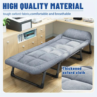 Lit de camping pliable personnalisé pour l'extérieur, canapé-lit moderne avec cadre en métal et coussin