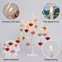 Lámpara LED con Forma de Árbol de Corazones, Luz Blanca Cálida, Romántica, Centro de Mesa para Interiores, IP44 Impermeable, Ramas de Plástico, para Bodas, San Valentín, Navidad