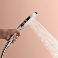 Système de douche de salle de bain en laiton chromé poli, mitigeur thermostatique à levier unique, robinet de douche pluie 10 pouces avec barre coulissante