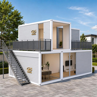Maison préfabriquée modulaire familiale en conteneur à 4 chambres, kit de structure en acier imperméable