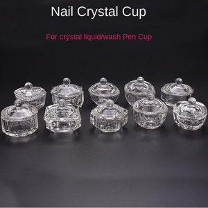 Tazón de Vidrio Profesional Portátil con Tapa, Hexagonal, para Líquido Acrílico, Monómero, Herramientas de Manicura <span class=keywords><strong>y</strong></span> Arte de Uñas - Product Image 1