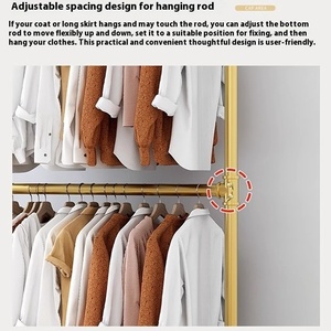 Perchero de doble varilla ajustable para interior del hogar, secador de espacio estrecho de construcción de Metal, baño, balcón, ahorro de ropa de doble capa - Product Image 5