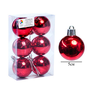 Juego de adornos navideños brillantes de 5 cm de 6 piezas - Product Image 3