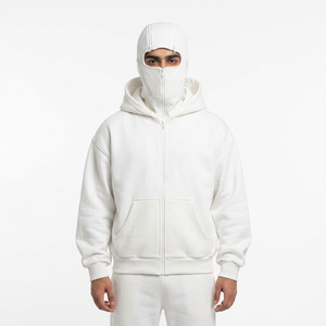 Sweat-shirt à capuche pour homme, demi-zip, double capuche, 100% coton, coupe-vent, séchage rapide, service OEM - Product Image 1