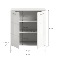 Cómoda de Diseño Europeo Alemán, Aglomerado Blanco Imitación Madera, 80x83x98cm, Prego X98A9901