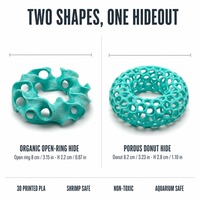 Best-seller transfrontalier : Cachette pour poissons et crevettes en PLA imprimé en 3D, forme anneau/onde, style moderne minimaliste