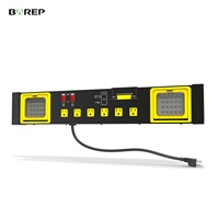 Multiprise métallique robuste BAREP homologuée CUL avec 6 prises, lumière de travail LED et 3 ports USB-A+C pour atelier, établi ou montage mural