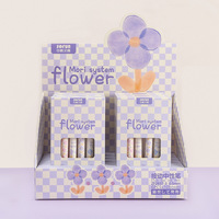 Stylo gel tulipe marguerite fraîche simple stylo roller fleur étudiant créatif 0.5mm noir