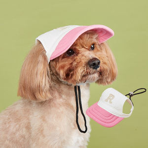 Adjustable Comfortable Eco-Friendly Breathable Small Medium Canvas Pet Hat Summer Fashion Sport Style Baseball Ear <strong>Cap</strong> <strong>Flat</strong> - Product Image 4