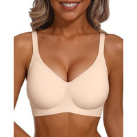Soutien-gorge Confortable Blanc Grande Taille avec Bonnets 3D, Soutien Doux, Rembourré, Push-Up, Sans Coutures, Sans Armatures, en Nylon Tricoté, pour Usage Quotidien Femme