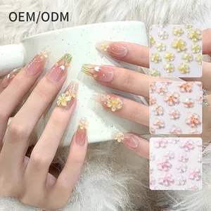 Personnalisé Cinq Pétale Perle 3d Acrylique Fleurs pour Ongles Acrylique Ongles Fleur Sec Fleur Nail Art