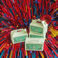 Emballage Cadeau pour Gâteau de Haricot Mungo Fête du Dragon, Pâtisserie, Dessert, Dossiers en Carton, Finition Bronzée, Matériaux Recyclés