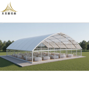 Fabrika <span class=keywords><strong>2026</strong></span> yeni özel lüks şeffaf PVC siyah alüminyum çerçeve düğün parti Arcum Marquee çadır 200 500 kişi için - Product Image 6