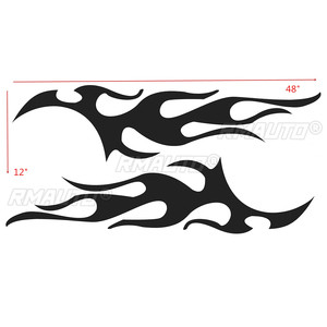 2pcs 12"x 48" 122cm <b>Car</b> Body Sticker Flame Stickers DIY <b>Car</b> Door Graphic <b>Decal</b> Large Flaming for Marine Boat <b>Car</b> Truck - Product Image 6