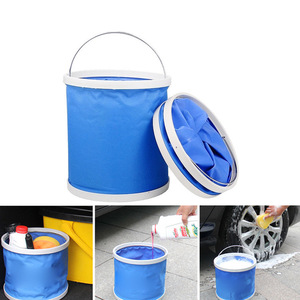 Car Wash <b>Folding</b> <b>Bucket</b> 11L Oxford Cloth Portable Collapsible For Cleaning And Wiping - Product Image 1