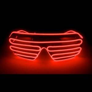 Lunettes de soleil LED avec obturateur néon lumineux Lunettes EL Wire pour Rave Parties 10 options de couleur avec batterie incluse - Product Image 5