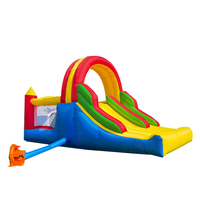 Structure gonflable commerciale pour enfants, type blocs de construction, avec toboggan arc-en-ciel et souffleur, pour fêtes, à vendre