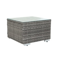 Set Meja dan Kursi Patio Modern Joyeleisure Hitam 3 Buah dari Rotan Metal dengan Bantal untuk Balkon/Taman