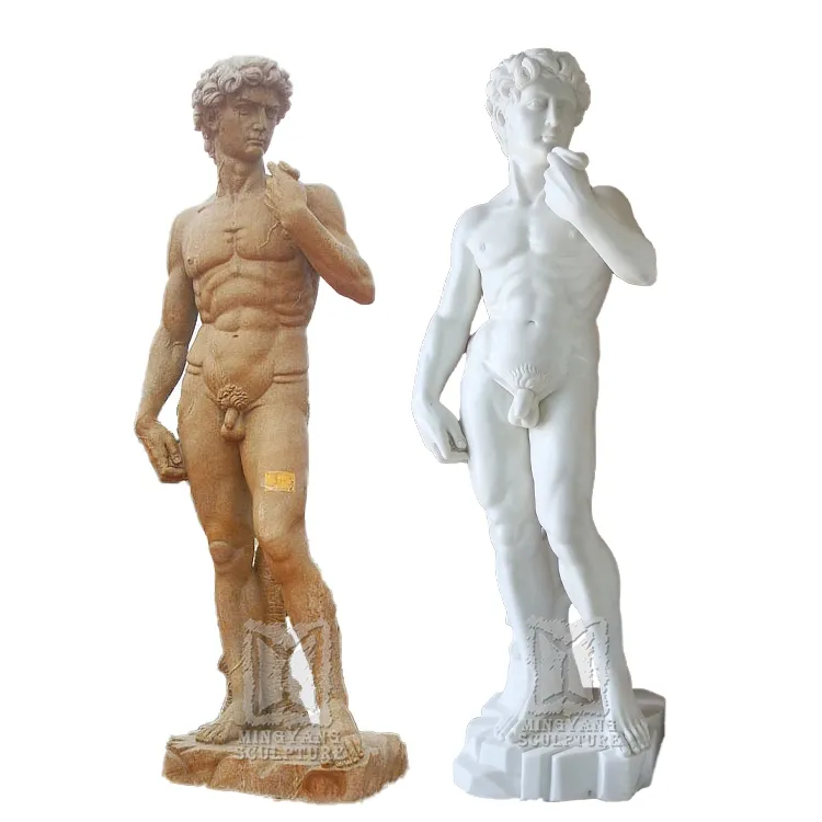 Estátua de david de <span class=keywords><strong>michelangelo</strong></span> buonfleti, decoração de jardim artesanal, mármore, antigo escultura david nude