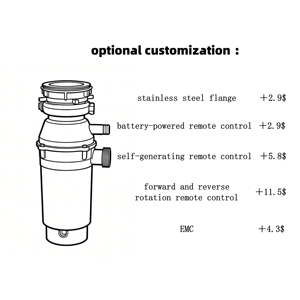 <span class=keywords><strong>Triturador</strong></span> de Residuos de Alimentos para <span class=keywords><strong>Fregadero</strong></span> Doméstico, de Alta Calidad y Resistente - Suministro Directo de Fábrica 1/2HP - Product Image 2