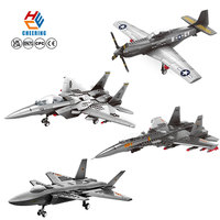 Ensemble de jouets de construction éducatifs pour enfants, collection d'avions militaires, blocs de construction d'avions de chasse F15 P51, personnalisable