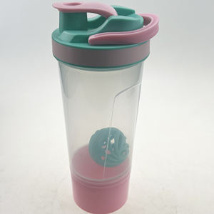 נייד כושר שכבה כפולה חלבון אבקת מיקסר בקבוק שייקר בקבוק עם כדור ומכל קטן - Product Image 4