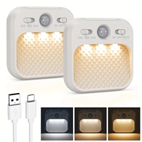Lampe murale LED d'intérieur avec détecteur de mouvement, luminosité réglable en continu, batterie rechargeable, design moderne pour la maison et le bureau