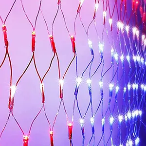 American Flag Net Light Super Bright LEDs Net Light For Independence Day July 4th Yard Garden Patio Yard Holiday Decoration