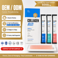 Bâtonnets de gelée de collagène OEM à presser, peptides marins, électrolytes naturels, hydratation, collation beauté quotidienne, vente en gros usine