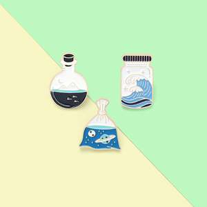 Spilla spaziale universo spilla con scritta mare mare mare mare spilla pianeta oceano vetro colletto di vetro spilla spilla - Product Image 4