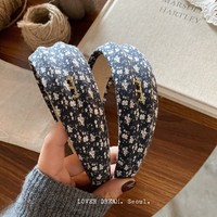 C&J YANYE 4CM Bandeaux pour cheveux de luxe pour femmes et jeunes filles, en tissu à motifs floraux en relief rétro, accessoires capillaires de marque de mode