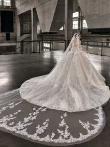 Abito da sposa moderno a sirena, lungo fino al pavimento, taglie forti, senza spalline, con ricami, stile <span class=keywords><strong>principessa</strong></span>, con strascico regale - Product Image 6