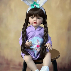 Muñeca <span class=keywords><strong>Reborn</strong></span> <span class=keywords><strong>de</strong></span> Silicona Suave con Música Funcional, Bebé Niña <span class=keywords><strong>de</strong></span> 55 cm, 22 Pulgadas, Cabello Largo, Realista, Camina, Regalo, Juguete para Niños - Product Image 2