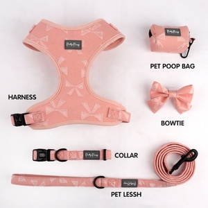 ชุดปลอกคอและสายจูงสุนัขแบบสวม ไม่รัดคอ สีสันน่ารัก ลายสวยงาม ผลิตตามสั่ง ราคาโรงงาน คุณภาพดี สำหรับสุนัขพันธุ์เท็ดดี้ ขนาดกลางและเล็ก - Product Image 3