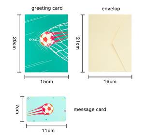 Recorte de papel Dibujos animados Fútbol Tarjeta de felicitación conmemorativa Deporte Fútbol 3D Pop-Up Gracias Tarjeta de felicitación Regalo - Product Image 3