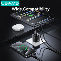 USAMS CC264 PD 30W Gan Mini Portable Usb Type C Pengisi Daya Cepat Ponsel Multi Port Usb C Adaptor Pengisi Daya Dinding Ponsel