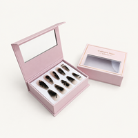 Boîte d'emballage de luxe personnalisée pour faux ongles, avec fermeture magnétique, en carton rigide, avec insert et logo personnalisé