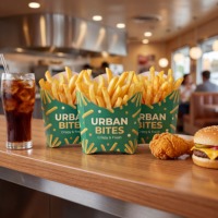 Emballage alimentaire jetable recyclable en papier personnalisé, boîte à frites