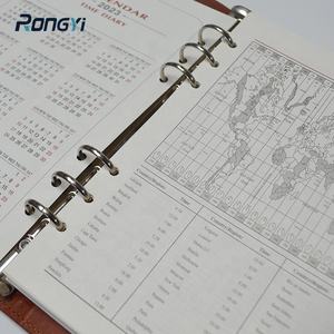 Taccuino marrone 25K con copertina rigida da lavoro ampiamente utilizzato in pelle di qualità superiore A5 Classeur Note Book Custom Budget 6 Ring Binder - Product Image 4