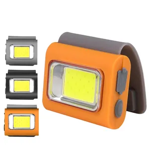 Farol 2 em 1 para corrida, farol com 5 modos de luz branca e vermelha, luz de led com carregador usb, lanterna para chapéu, luzes